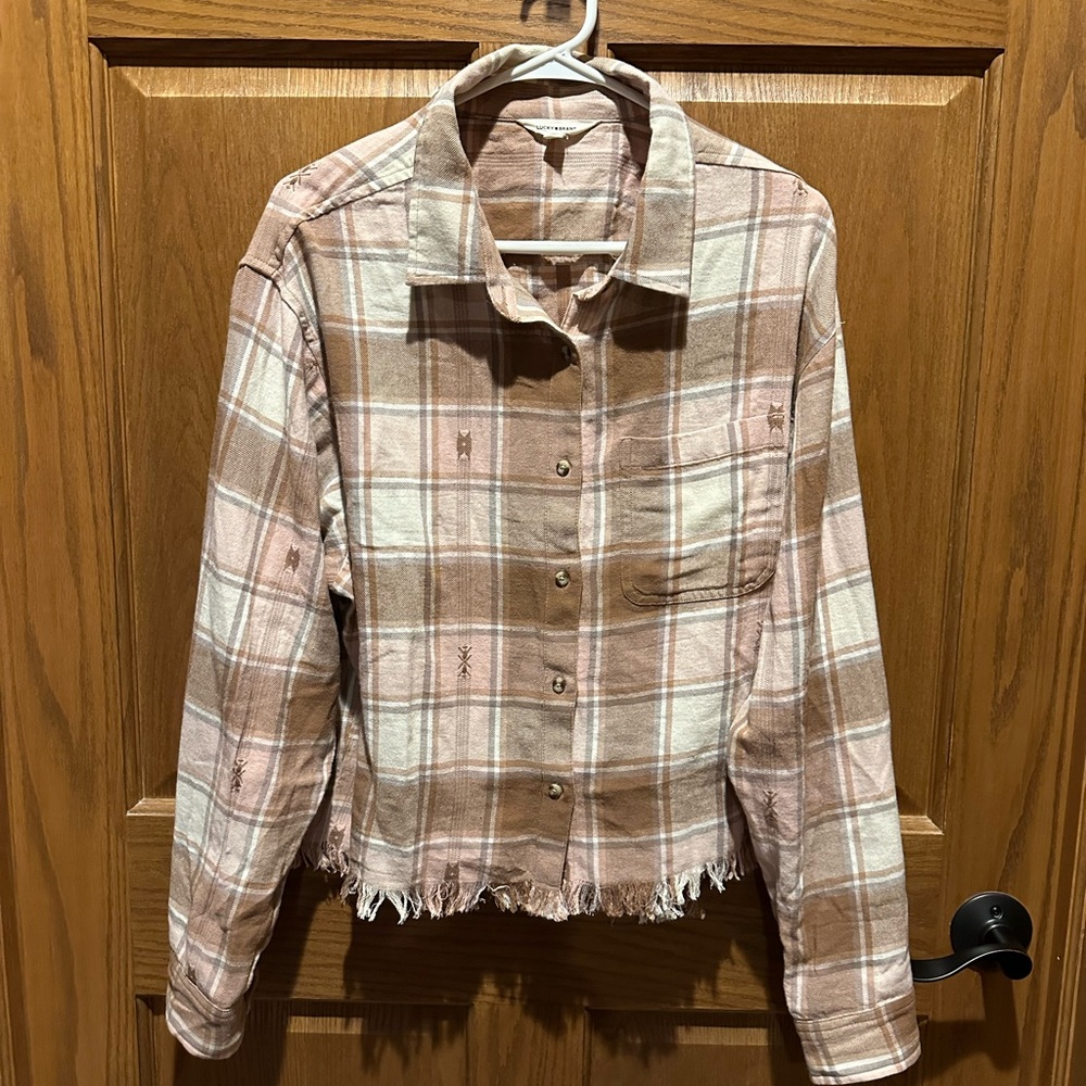 Lucky Brand Beige Plaid Shirt